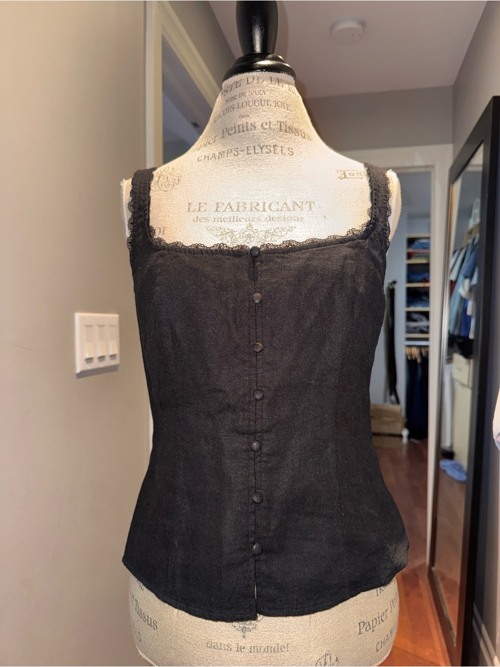 M Dynamite Black Lace-Trim Sleeveless Top - peblum style
